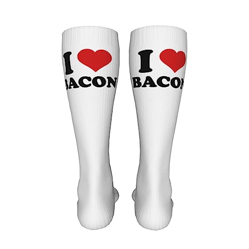 I Heart Bacon Knee High Socks For Women Long Tube Socks Athletic Compression Socks Unisex High Socks Girls4