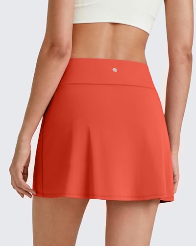 G4Free Golf Skirts for Women,Summer Soft Tennis Skorts with Pockets Ladies High Waisted Tummy Control Athletic Running Casual Short Skirt(Rust Orange,XXL) — view 6
