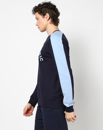 Image of Gap Men Stylised Full Sleeves Crew Neck Cotton Blend Sweatshirt