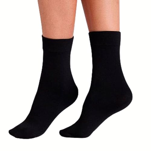 lurensa (pack de 6) calcetines mujer/hombre de algodón uso deportivo ó casual–unisex adulto cómodos transpirables y suaves. Medias en Blanco y Negro para cualquier ocasión (Algodón, Negro 35-40)