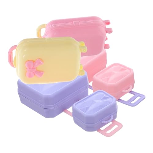 SAFIGLE 4個 人形 収納 ボックス 装飾 ミニチュア スーツケース おもちゃ ミニ スーツケース おもちゃ ミニ 人形 ドール ハウス