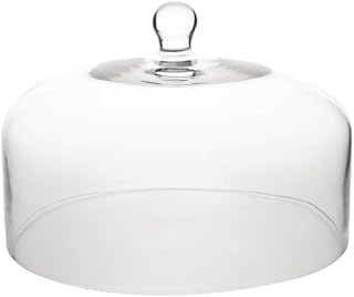 Stalwart Glass Cake Stand Dome - 285mm Diameter x 200mm Height - Clear Protective Cover for Cakes, Pastries, and Cheese - Dome Only