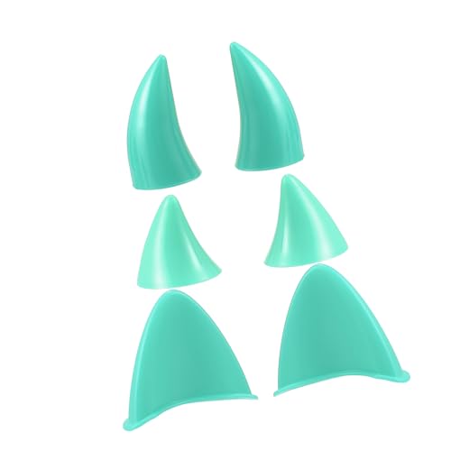 REPAIROCK 1 Set Cat Ears Style Attachments Helmet Devil Horn Decoration Stick with Suction Cup Helmet Cover Sticker for Motorcycle Bicycle Scooter Blue Auto Replacement Parts