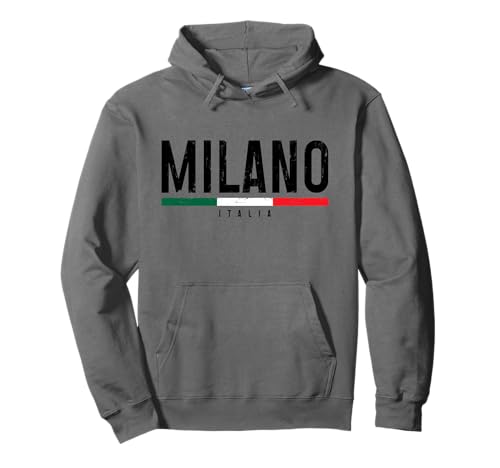 Recuerdo vintage de la bandera italiana de Milano Italia Sudadera con Capucha