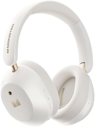 Monster Persona 6th ANC Active Noise Cancelling Headphones, Bluetooth Headphones Over Ear with HiFi Stereo Audio, 60H Playtime, 3 EQ Modes, Bluetooth 6.0, Wireless Headphones for Travel, White