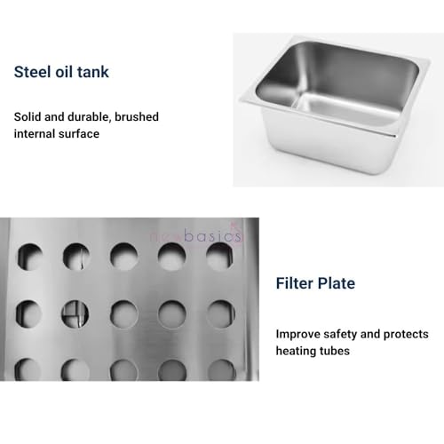 Image of newBasics Deep Fryer Electric Stainless Steel with Variable Temperature Control - (4 + 4 liters)