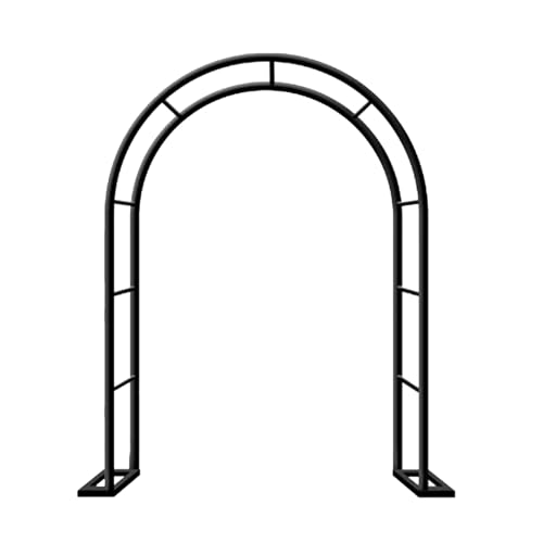 KKTX Arc de Jardin, Tube métallique de 19 mm, arbour pergola, Arc d'entrée élégant, Largeur 120/140/180/200 cm, pour Les Roses, Les vignes, Les Plantes d'escaladeBlack,1.8x2.2m