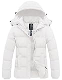 wantdo Women's Plus Size Winter Coats Warm Puffer Jackets Beige 2XL