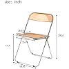 Modern Transparent Folding Chair Acrylic Folding Chairs,Ghost Stackable Acrylic Chair-PC Plastic Living Room Seat,Chrome Frame Accent Side Chair (Orange)