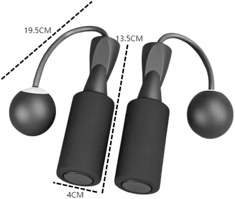 Miniatura 2 de Cuerda de saltar inalámbrica de bola grande, color negro, diseño sin cuerda, agarre antideslizante de espuma, perfecta para cuerdas de salto de