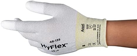 Ansell HyFlex 48-135 Work Gloves for Men and Women, Ultra Light-Weight Design, Multi-Purpose Safety Glove for DIY, House Work and Mechanical Applications, Industrial PPE, Black (12 Pairs)