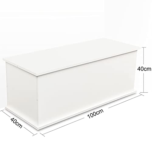 40" Storage Chest Trunk, Modern Wood Chest Kids Toy Box Organizer With Lift Top And 2 Safety Hinges Sturdy And Large Storage Trunk For Any Playroom, Bedroom And Living Room #TOP4