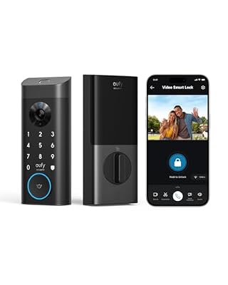 eufy Security Video Smart Lock E330, 3-in-1 Camera+Doorbell+Fingerprint Keyless Entry Door Lock, Smart Built-in Wi-Fi Deadbolt for Front Door, Auto Lock, App Remote Control, Easy Installation