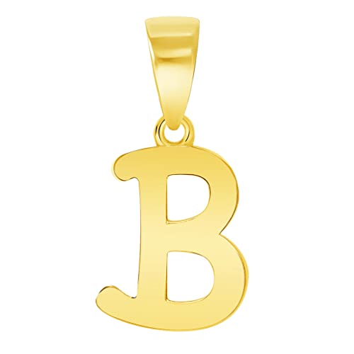 Jewelry America Solid 14k Yellow Gold Mini Uppercase Initial Script Letter Charm Pendant