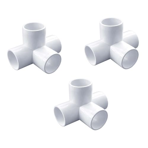 Image of DEHRAN UPVC 4-Way Elbow 1 /2 inch Inchi(20MM) For Plumbing Pipe Fitting, Greenhouse Project Bathroom Home Garden Frame White Color (3)