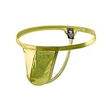 MuscleMate Hot Men's G-String Thong Underwear, Men's Low-rise T-back G-string Thong Underpants. (as1, alpha, l, regular, regular, Gold)