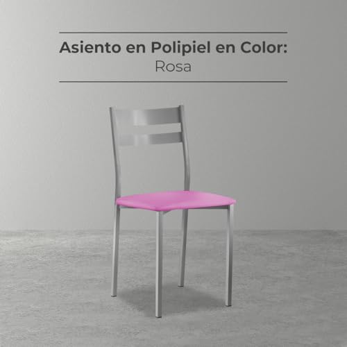 ASTIMESA SCRFRS Dos sillas de Cocina, Metal, Rosa, Altura de Asiento 45 cms - imagen 6