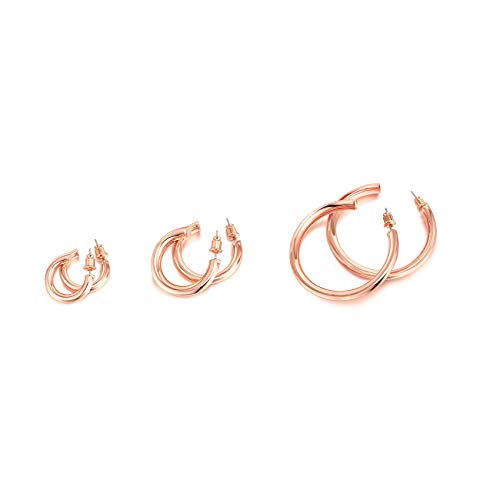 Image of PAVOI 14K Gold Plated Hoop Earrings For Women - 3.5mm Thick Infinity Gold Hoops Women Earrings - Plated Loop - Lightweight Set