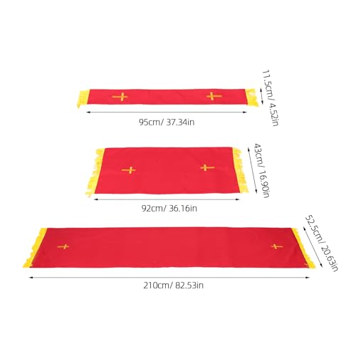 Chemin de table église rouge anti-décoloration pour préserver l'autel