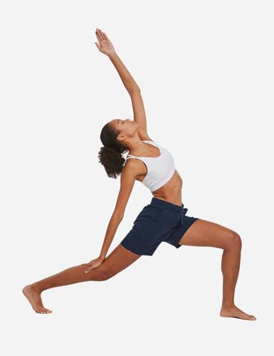 Image of BALEAF Women's Cotton Yoga Shorts Sweat Athletic Lounge Beach Shorts Jersey Pull On with Drawstring Pockets Summer