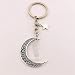 Produktbild Crescent Moon Keychain mit natürlichem weißem Quarzkristall, Mond und Sternen, Goth Choker Keychain, Witchy Schmuck Geschenk