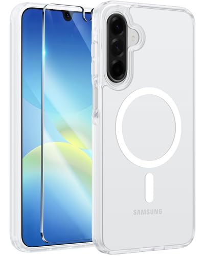 Image of FNTCASE for Galaxy A26 5G Phone Case: Magnetic Matte Translucent Military Grade Drop Protection Cell Phone Cover - Slim Rugged Durable Shockproof Protective for Samsung A26 Cases - White