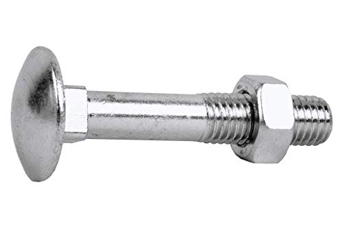 DOJA Industrial | Tornillos de Cabeza Redonda con Tuercas | 6 x 30mm | PACK 20 | Tornillo Carrocero de Cuello Cuadrado para elementos de acero y madera | Para Puertas, Cerraduras, Vallas.