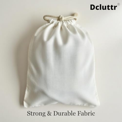 Image of Shoe Bags for Travel & Storage | Pack of 12 Sturdy, Washable Reusable Cotton Shoe Covers for Footwear, toiletries & Toys | Ideal for Travel, Closet & Gym.