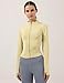 Locachy Women's Lightweight Stretchy Workout Full Zip Running Track Jacket with Thumb Holes Yellow S