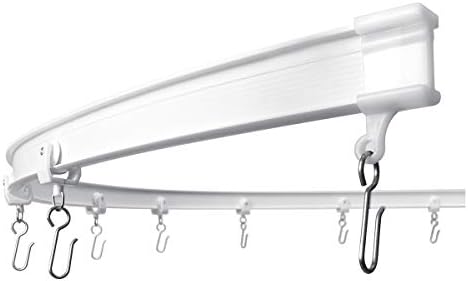 KXLIFE Flexible Curtain Ceiling Track, Curved Ceiling Track for Curtains, Hospital Curtain Track System, Room Divider Curtain Track(12 ft)