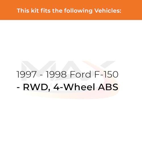 Image of Max Advanced Brakes Front Brake Kit Compatible With 1997 1998 Ford F150 w /RWD 4-Wheel ABS Replacement Premium OE Disc Brake Rotors and Ceramic Brake Pads