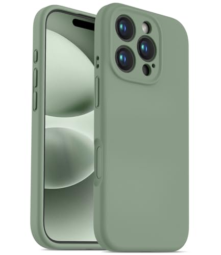 OTOFLY Designed for iPhone 16 Pro Case,[Camera Control Button Coverage][12FT Military-Grade Protection] Silicone Shockproof Slim Cover Women Men 16 Pro Phone Case 6.3 inch, Calke Green