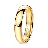 Whoiy Anillos de tungsteno para hombre, oro con grabado, 2 mm, 4 mm, 6 mm, 8 mm, joyería de moda, anillo para hombre, talla 47 – 75, 57 (18.1), Tungsteno, Sin piedra preciosa
