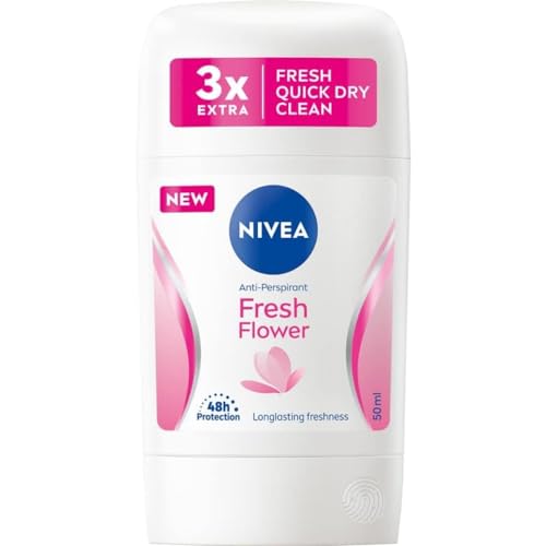 NIVEA Fresh Flower 48 H Antitranspirante en barra para mujeres, 50 ml