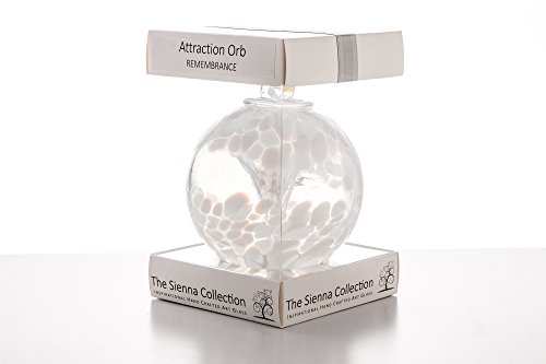 Sienna Glass Attraction Orb, Remembrance, 10cm Handcrafted Glass Ornament with Ribbon - Image 2