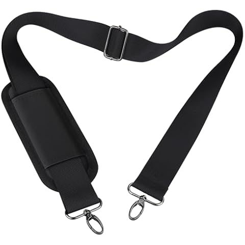 Alfheim 56 inch Adjustable Shoulder Strap with Metal Swivel Hooks, Universal Replacement with Non-Slip Detachable Padded for Laptop Messenger Bag/Shoulder Bag/Briefcase,Black Cover