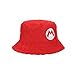 Super Mario Bros Mario Logo Men's Red Checkered Bucket Hat