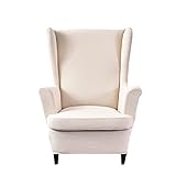 NILUOH Jacquard Wingback Chair Slipcover 2-Piece Stretch Wingback Chair Sofa Slipcover Armchair Cove