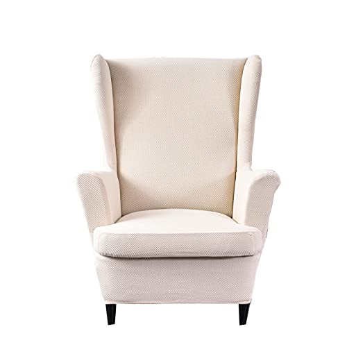 Niluoh Jacquard Wingback Chair Slipcover 2-Piece Stretch Wingback Chair Sofa Slipcover Armchair Cover Printed Furniture Protector Couch Soft With Elastic Bottom For Living Room, 23 #TOP3