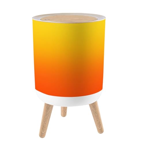Caneca de basura pequeña con tapa y patas 7L naranja degradado