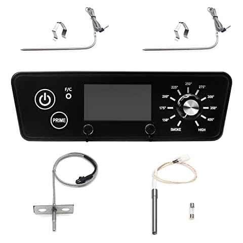 Digital Thermostat Controller LCD Display Control Board kit, with Hot Rod Ignitor & RTD Temperature Probe Sensor and Meat Temperature Probe Compatible with Pit BOSS 5 Series Vertical Pellet Smokers Cover