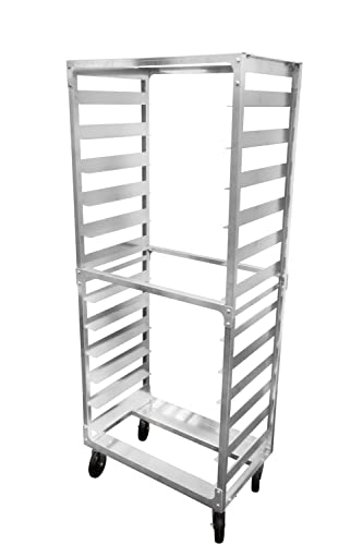 SHOPCraft Side Load Aluminum Speed Rack, Commercial Standard Heavy Duty Aluminum Bun Racks for Food Service, Bakery, Restaurant, NSF Listed Industrial Baking Pan Rack (12 Tier 5 Inch Spacing)