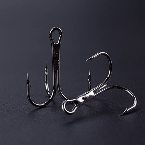 Ubersweet Black, 2100 pcs Fishing Hooks Stainless st annular Treble Hooks  Shape Barbed Hook Big Fishing ami da mare gancho de FH39 : Amazon.in: Home  & Kitchen