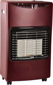 SOLTHERMIC Estufa de Gas Butano EG10B Color ROJO BURDEOS Encendido automático 4200 W, Plegable, Cerámica, 3 Modos, Triple sistema de seguridad, Ruedas multidireccionales, 30-60 m2