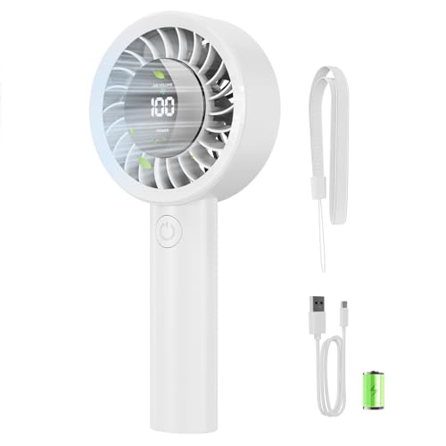 Ventilador de Mano Portátil,4000mAh Ventilador de Mesa USB Pequeño,5 Velocidades,Hasta 13,5 h,Ventiladores de Sobremesa Personal Recargable con Pantalla LED,Mini Fan para Oficina Viajes Camping Ventilador de Mano Portátil,4000mAh Ventilador de Mesa USB Pequeño,5 Velocidades,Hasta 13,5 h,Ventiladores de Sobremesa Personal Recargable con Pantalla LED,Mini Fan para Oficina Viajes Camping