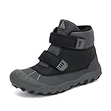 Mishansha Trekking Wanderschuh Kinder Leichtes Wasserdicnt Kinderschuhe rutschfeste High Top Sneaker Junge Komfortable Schuhe für Mädchen Outdoorschuen Schwarz 36 EU