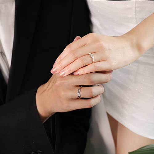Meissa Sterling Silver Couple Ring Adjustable Personalized Couple Rings For Men And Women Open Back Rings For Wedding Engagement Anniversary Ring Set (Set Of Two Rings) #TOP5