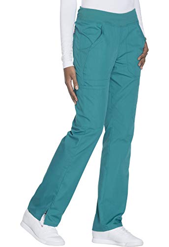 Image of Scrub Pants for Women Workwear Originals Pull-On Waist with Rib-Knit Trim Plus Size WW210, 3XL, Teal Blue