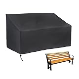 Typutomi Outdoor Bench Cover - 210D Waterproof 2-Seater Patio Seat Lounge Deep Chair Furniture Loveseat for Outside Garden Park (Black, 53"D x 26"W x 35"H)