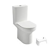 WC à poser sans bride sortie horizontale JACOB DELAFON Elite avec abattant frein de chute + tabouret physiologique blanc